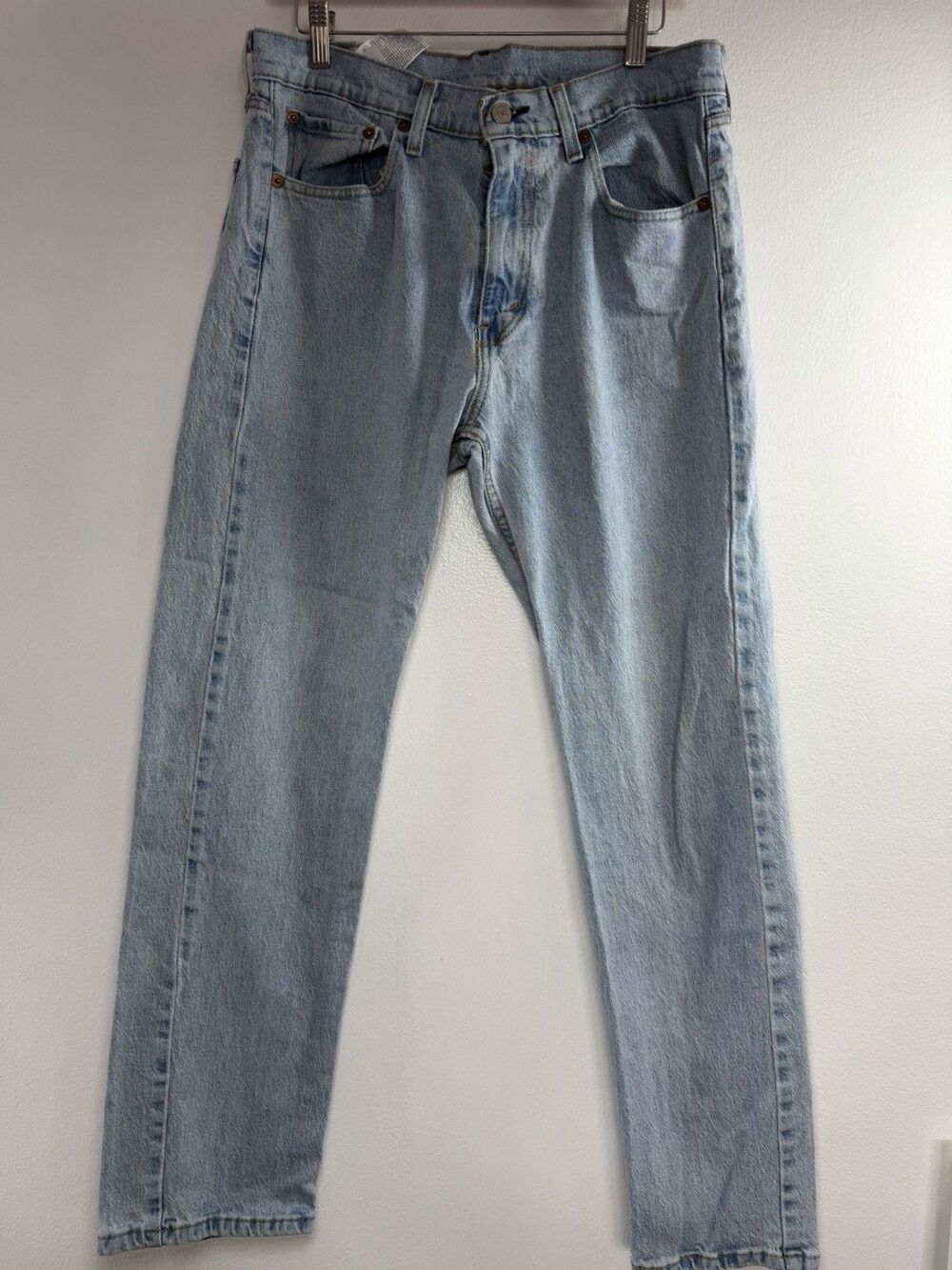 Levi's 505 Mens Jeans  W33 L32  Light Wash Straight Leg Denim